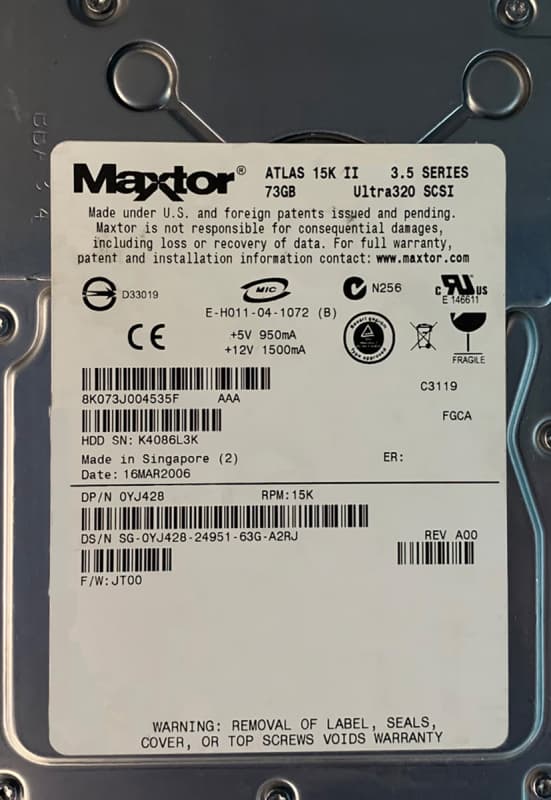 Жесткий диск Dell CA06478-B40300LD 73Gb U320SCSI 3.5" HDD