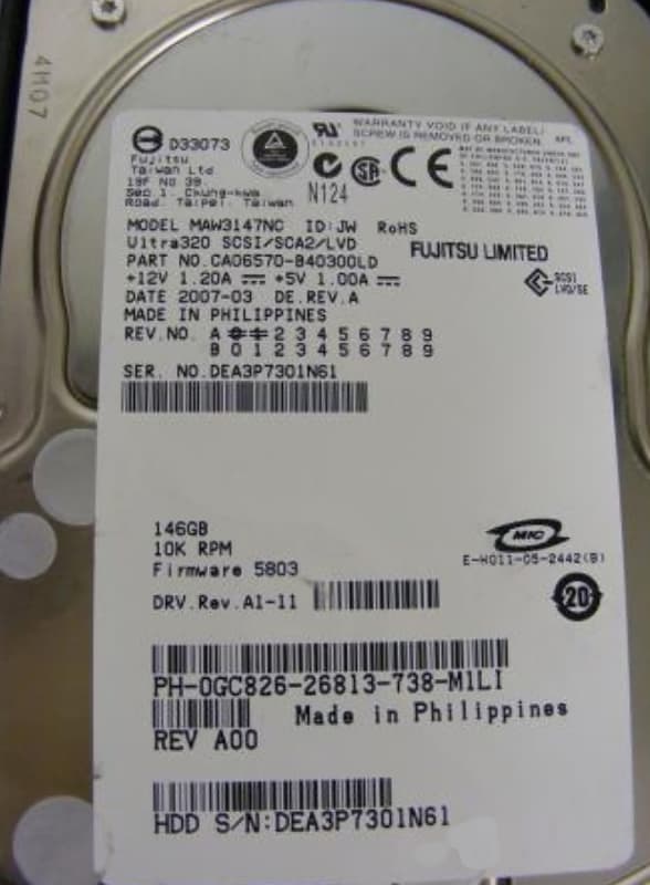 Жесткий диск Dell GC826 146,8Gb  U320SCSI 3.5" HDD