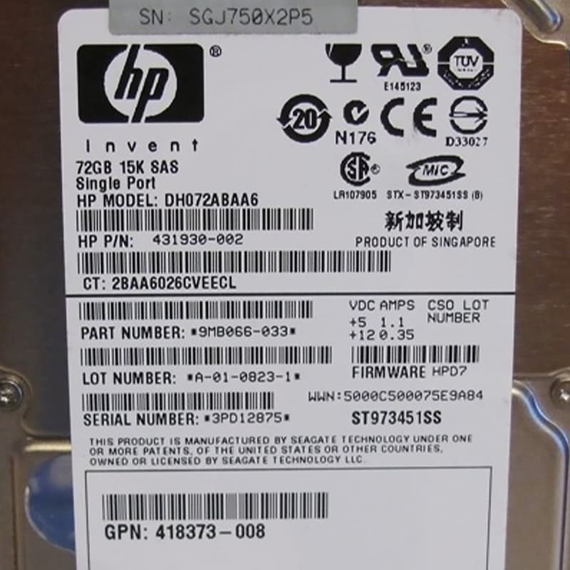 Жесткий диск HP 418373-008 72Gb  SAS 2,5" HDD