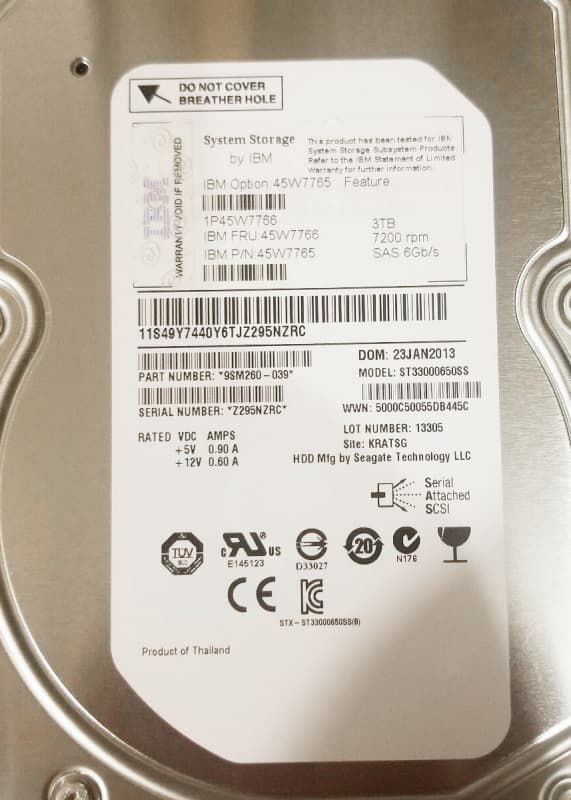 Жесткий диск IBM 45W7766 3Tb SAS 3,5" HDD