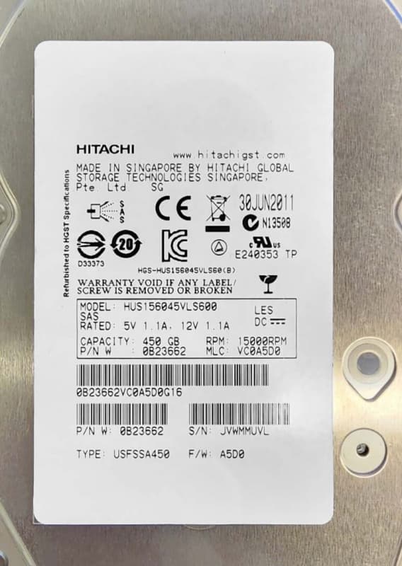Жесткий диск Hitachi 0B23662 450Gb  SAS 3,5" HDD