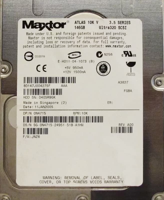 Жесткий диск Dell N4715 146Gb  U320SCSI 3.5" HDD