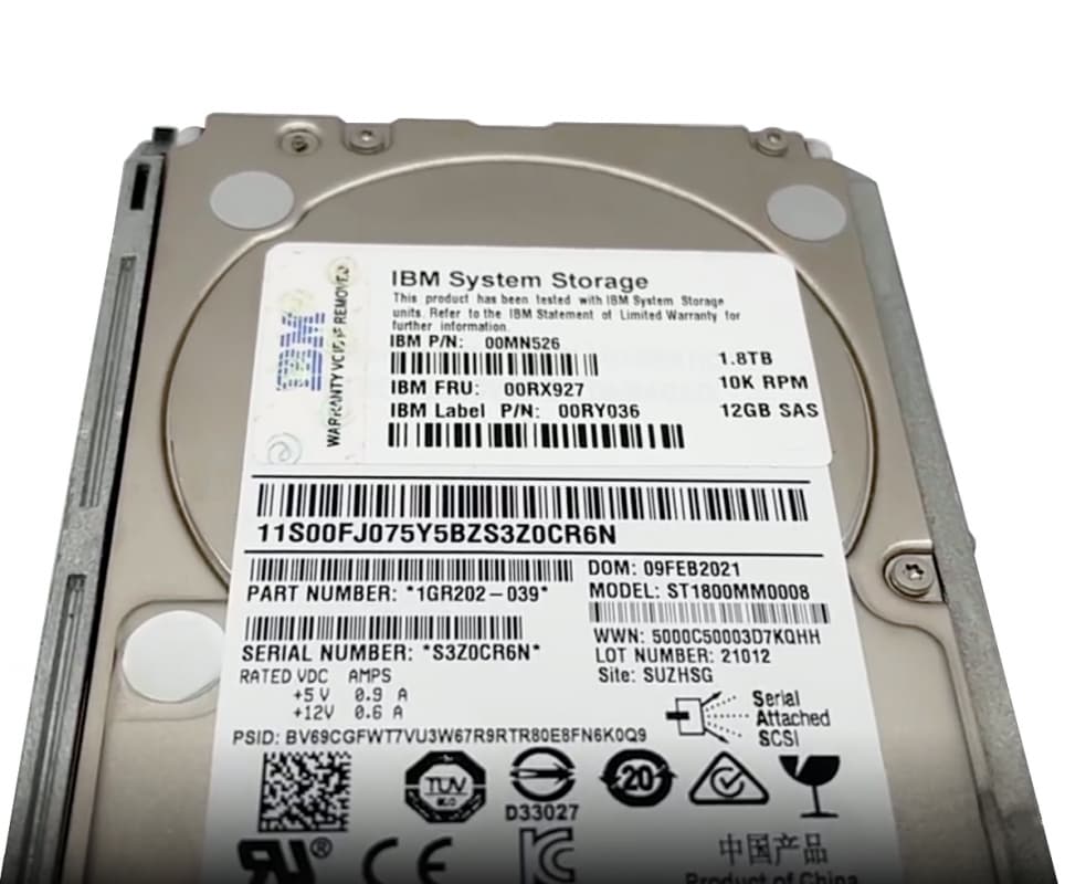 Жесткий диск IBM 00RX927 1,8Tb 10000 SAS 2,5" HDD