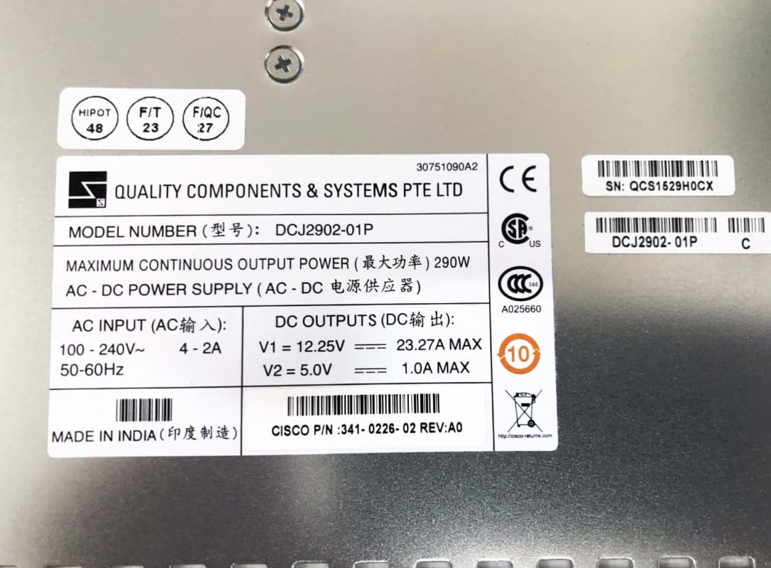 Блок Питания Cisco 341-0226-02 290W
