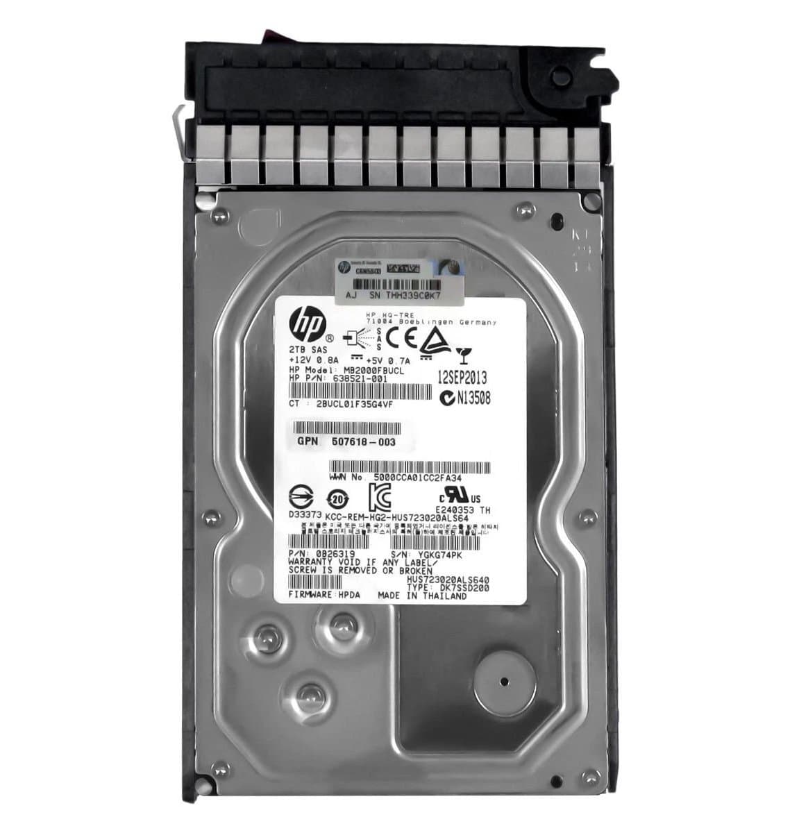 Жесткий диск HP 2Tb 7200 SAS 3.5" HDD 0B26319