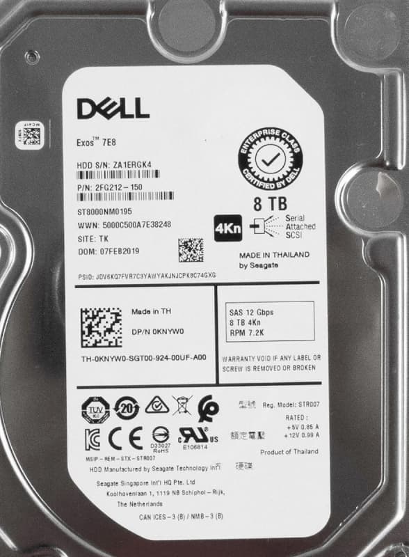 Жесткий диск Dell KNYW0 8TB SAS 3.5" HDD