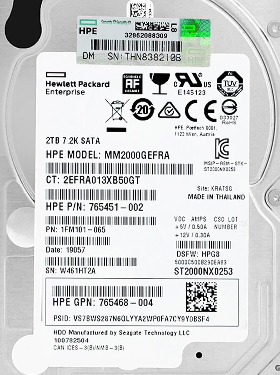 Жесткий диск HP 2Tb 7200 SATAIII 2.5" HDD MM2000GEFRA