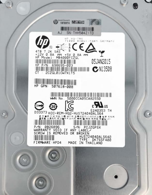 Жесткий диск HP 507618-008 4Tb 7200 SAS 3,5" HDD