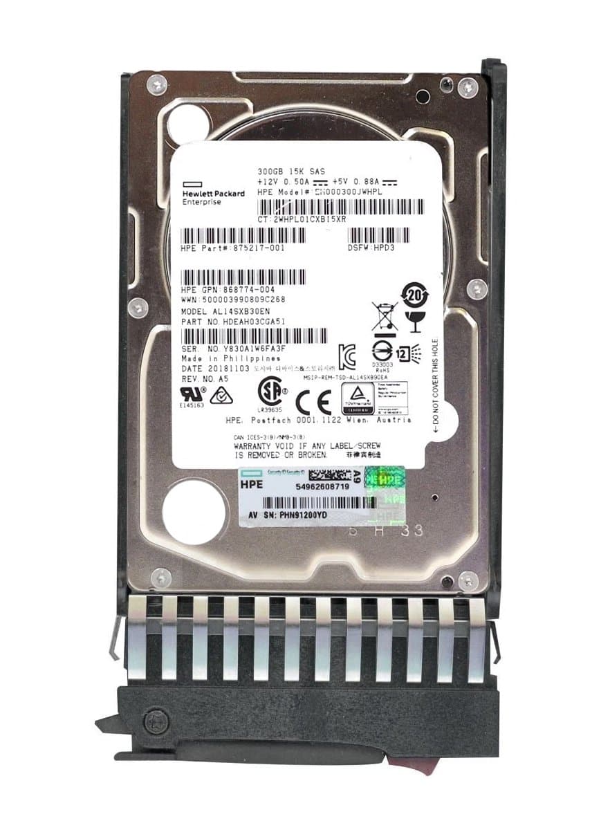 Жесткий Диск HP 300Gb 15000 SAS 2.5" HDD 868774-003