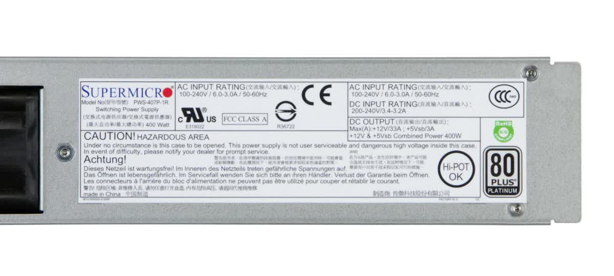 Резервный Блок Питания SuperMicro PWS-407P-1R 400W