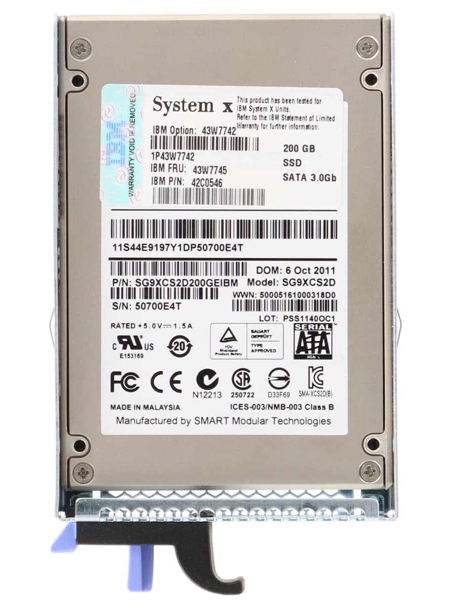 Жесткий диск IBM 200Gb  SATAII 2.5" SSD 42C0546