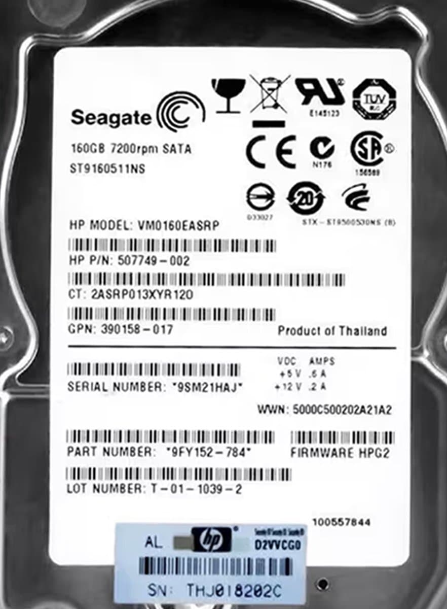 Жесткий диск HP 160Gb 7200 SATAII 2.5" HDD 390158-017