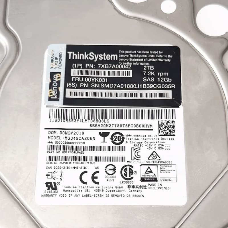 Жесткий диск Lenovo 7XB7A00042 2TB SAS 3,5" HDD