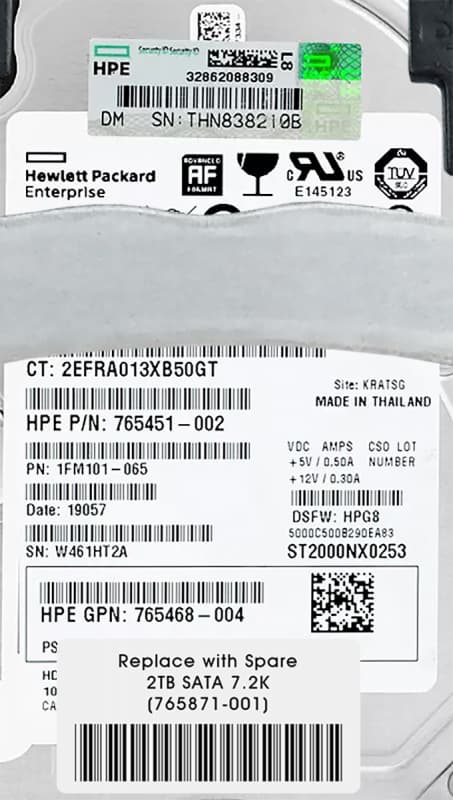 Жесткий диск HP 765871-001 2Tb  SATAIII 2,5" HDD