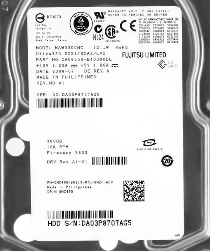 Жесткий диск Dell HC490 300Gb  U320SCSI 3.5" HDD