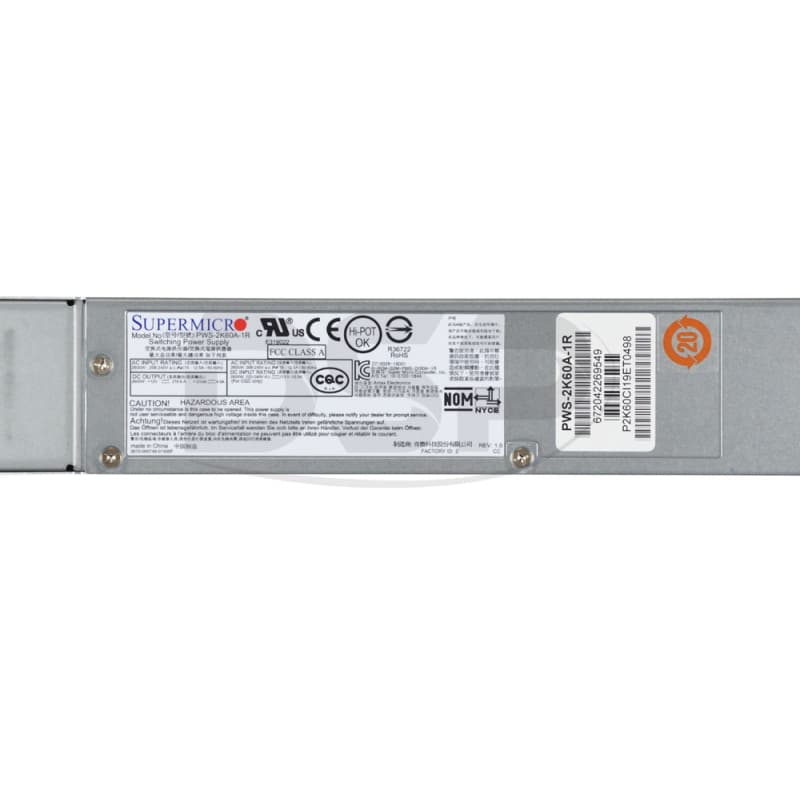 Резервный Блок Питания SuperMicro PWS-2K60A-1R  2600W