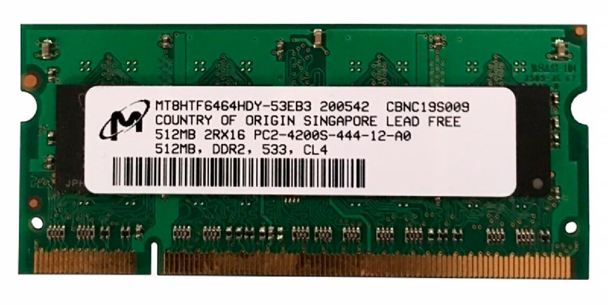 Оперативная память Micron MT8HTF6464HDY-53EB3 DDRII 512Mb
