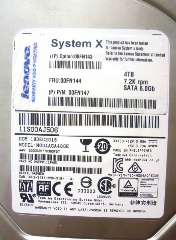 Жесткий диск IBM HDEPR11LPA51 4Tb  SATAIII 3,5" HDD