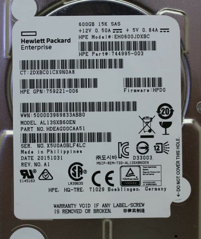 Жесткий диск HP 744995-003 600Gb SAS 2,5" HDD