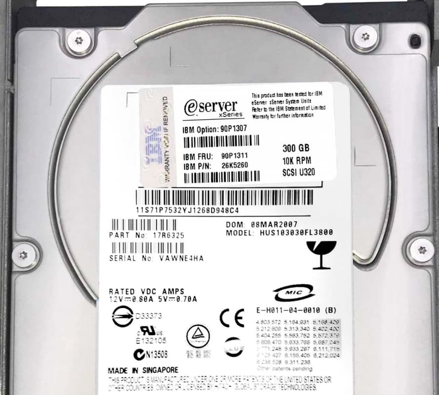 Жесткий диск IBM 90P1307 300Gb 10000 U320SCSI 3.5" HDD