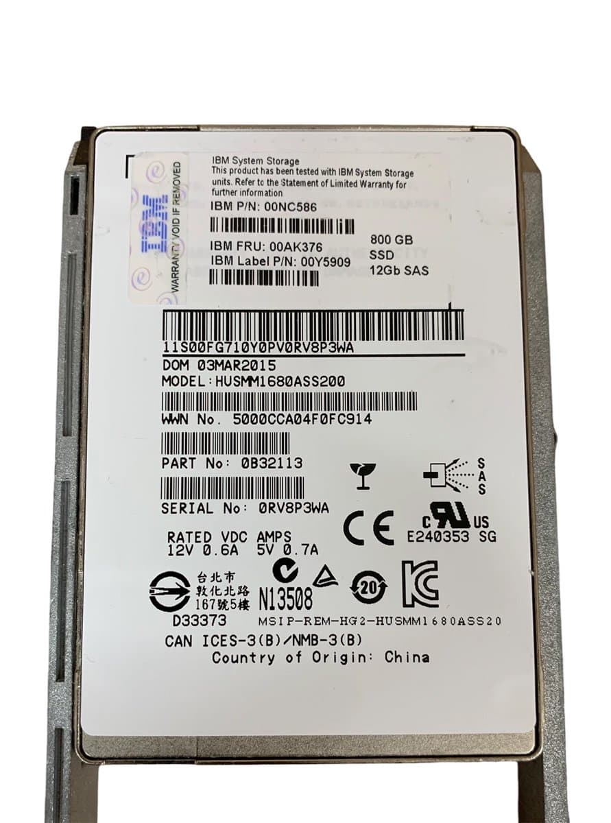 Жесткий диск IBM 800Gb  SAS 2.5" SSD 00AK376