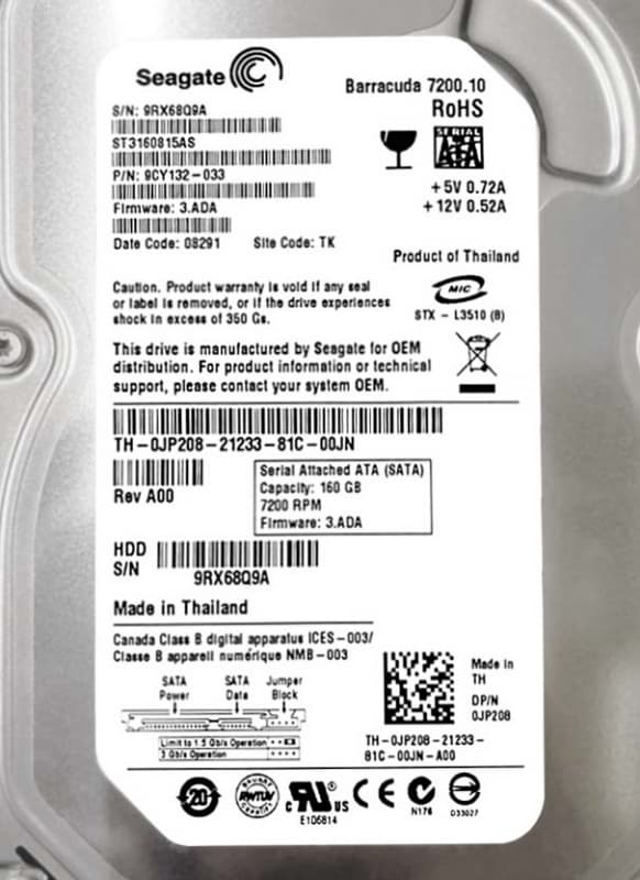 Жесткий диск Dell 9CY132-033 160Gb SATAII 7200 3.5" HDD