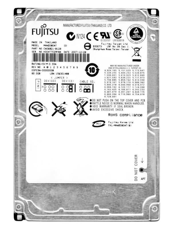 Жесткий диск Fujitsu MHW2080AT 80Gb 4200 IDE 2,5" HDD