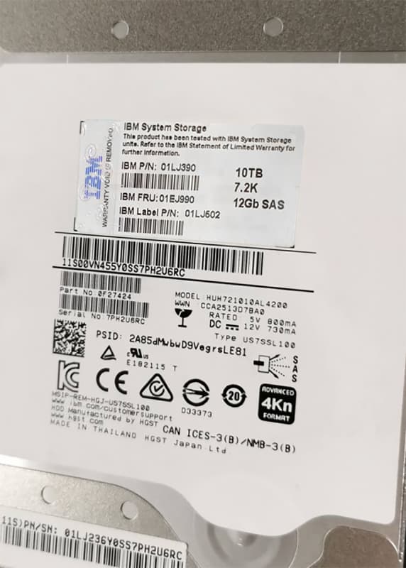 Жесткий диск IBM 01EJ990 10TB 7200 SAS 3,5" HDD