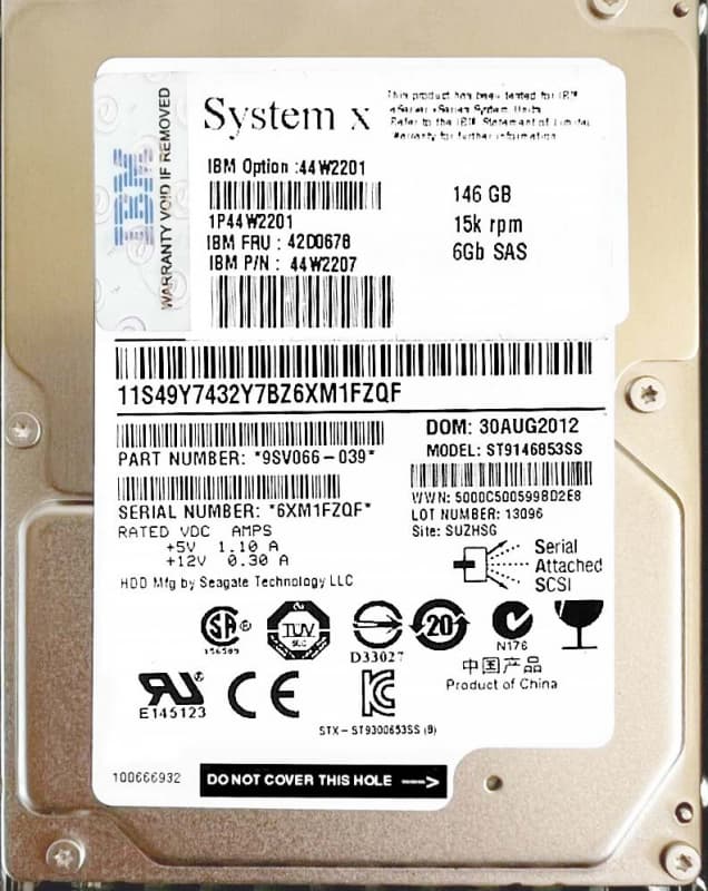 Жесткий диск IBM 44W2207 146Gb 15000 SAS 2,5" HDD