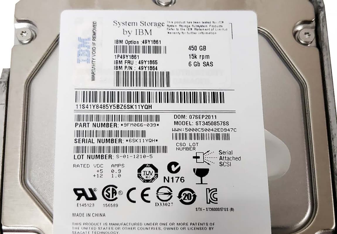 Жесткий диск IBM 49Y1864 450Gb 15000 SAS 3,5" HDD