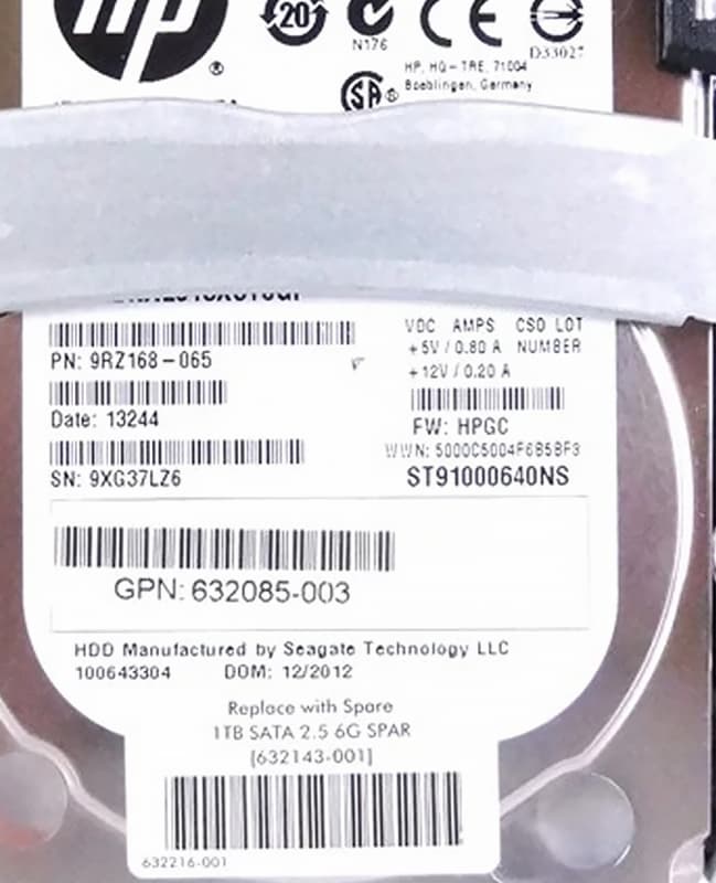 Жесткий диск HP 632216-001 1Tb 7200 SATAIII 2,5" HDD