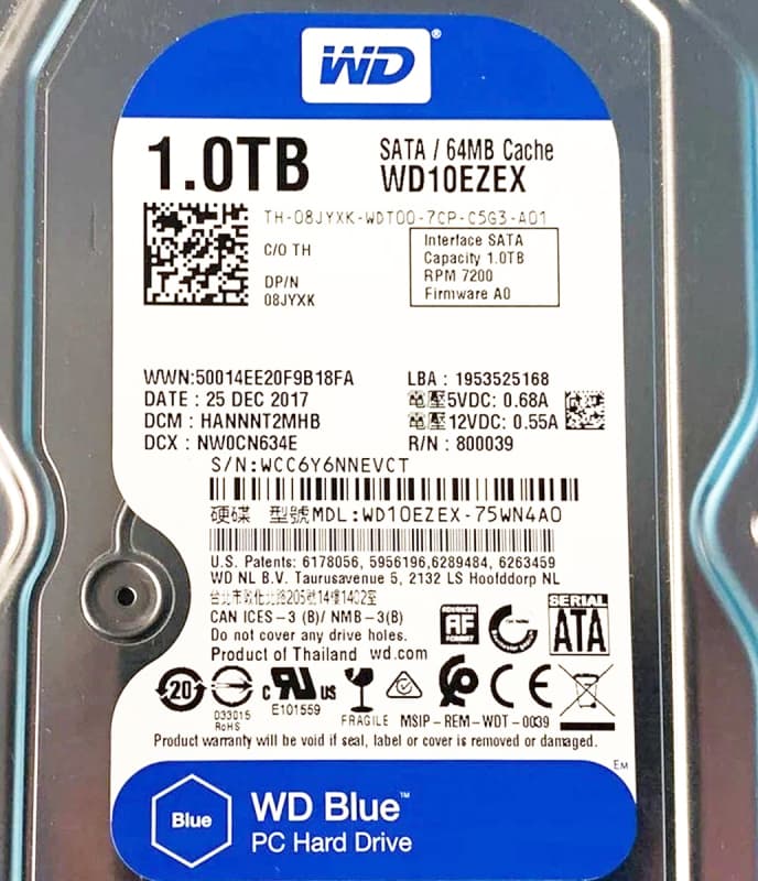 Жесткий диск Dell 08JYXK 1Tb  SATAIII 3,5" HDD