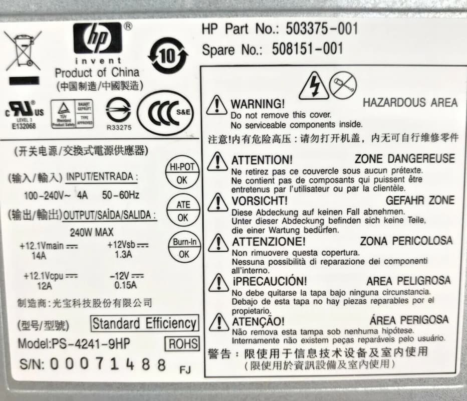 Блок Питания HP PS-4241-9HP 240W