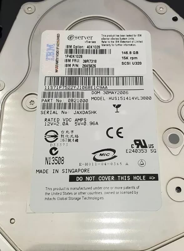 Жесткий диск IBM 0B21000 146,8Gb 15000 U320SCSI 3.5" HDD