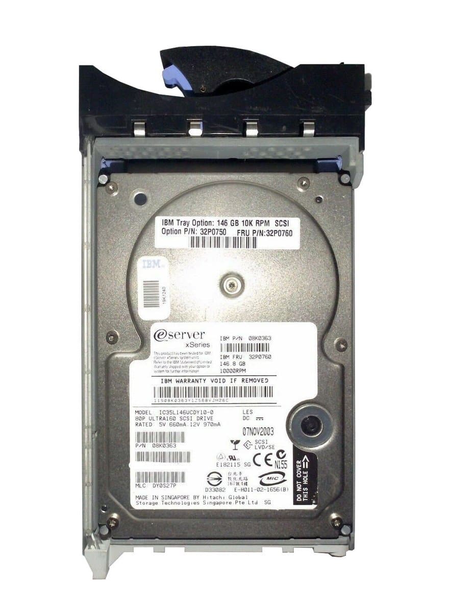 Жесткий диск IBM 146,8Gb 10000 U320SCSI 3.5" HDD 08K0363