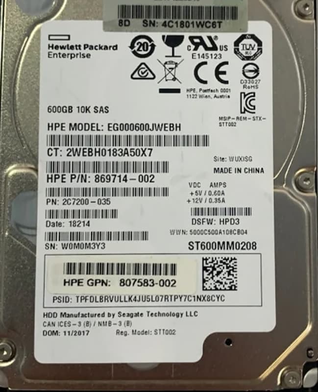 Жесткий диск HP 807583-002 600Gb 10520 SAS 2,5" HDD