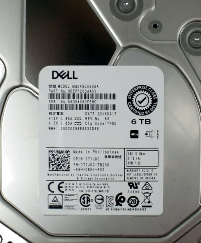 Жесткий Диск Dell 71JD0 6Tb SAS 3.5" HDD