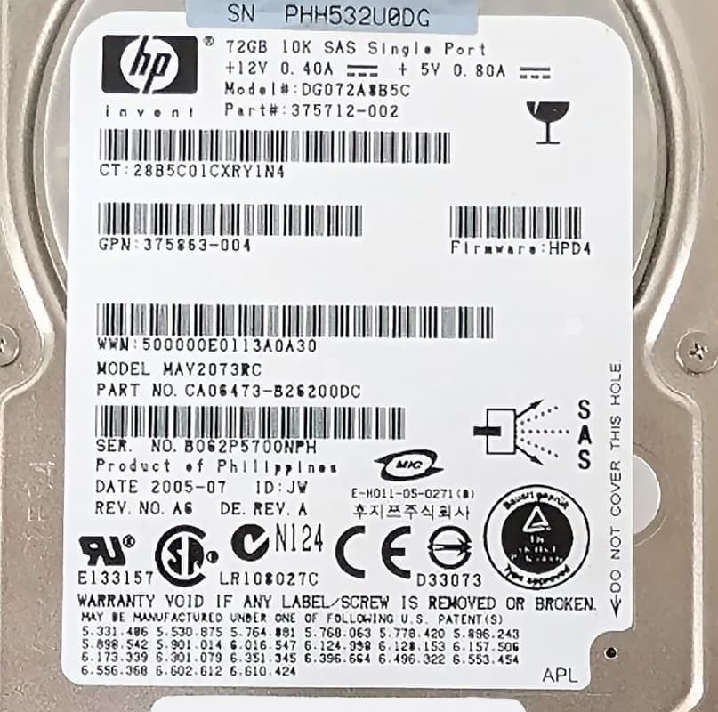 Жесткий диск HP 375712-002 72Gb  SAS 2,5" HDD