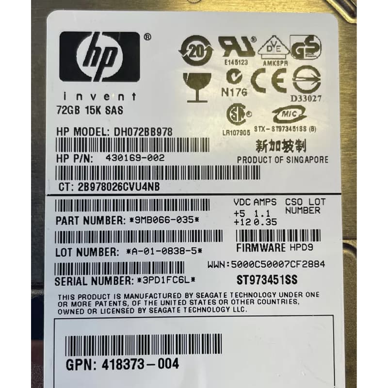 Жесткий диск HP 418373-004 72Gb  SAS 2,5" HDD