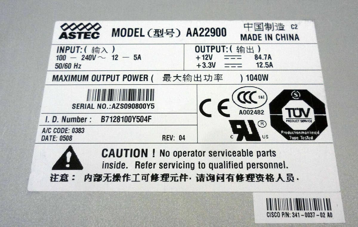 Резервный Блок Питания Cisco AA22900 1000W