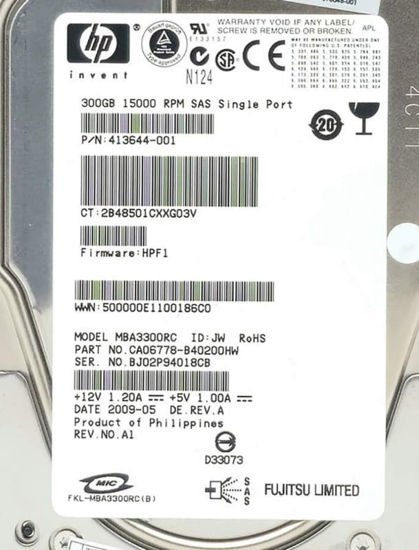Жесткий диск HP CA06778-B40200HW 300Gb  SAS 3,5" HDD