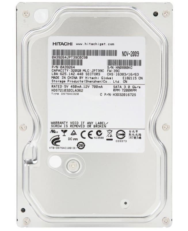Жесткий диск Hitachi HDS721032CLA362 320Gb  SATAII 3,5" HDD