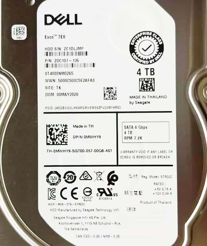 Жесткий диск Dell 2DC107-136 4Tb 7200 SATAIII 3,5" HDD