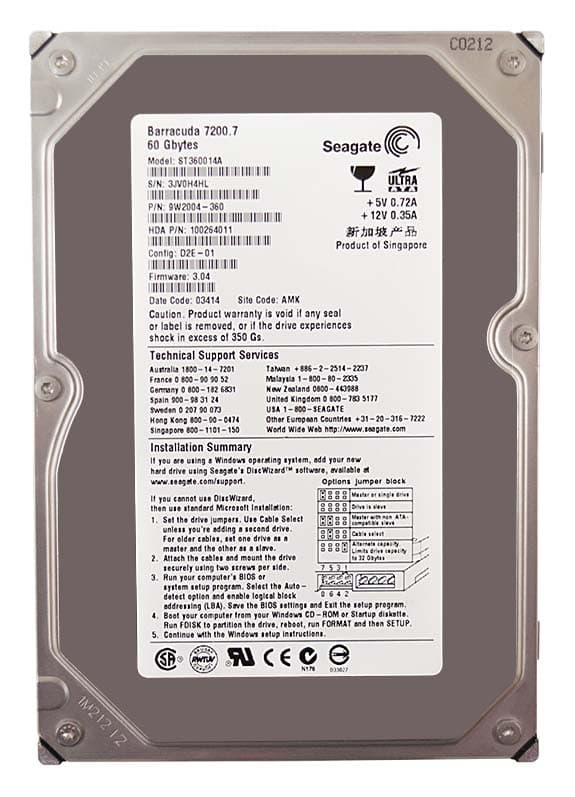 Жесткий диск Seagate ST360014A 60Gb 7200 IDE 3.5" HDD