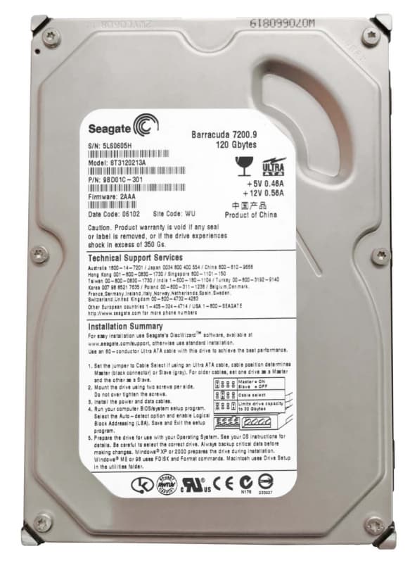 Жесткий диск Seagate 9BD01C 120Gb 7200 IDE 3.5" HDD