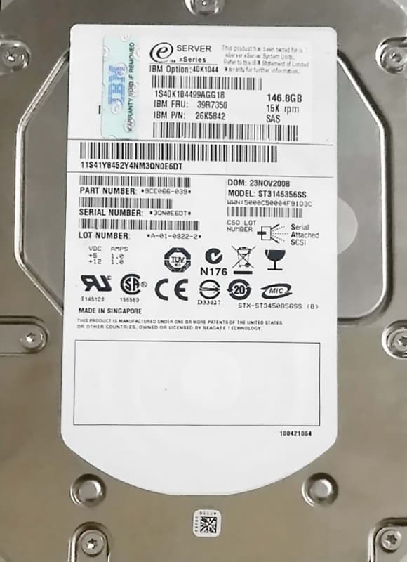 Жесткий диск IBM 39R7342 146,8Gb  SAS 3,5" HDD