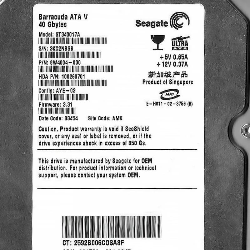 Жесткий диск Seagate 9W4004 40Gb 7200 IDE 3.5" HDD