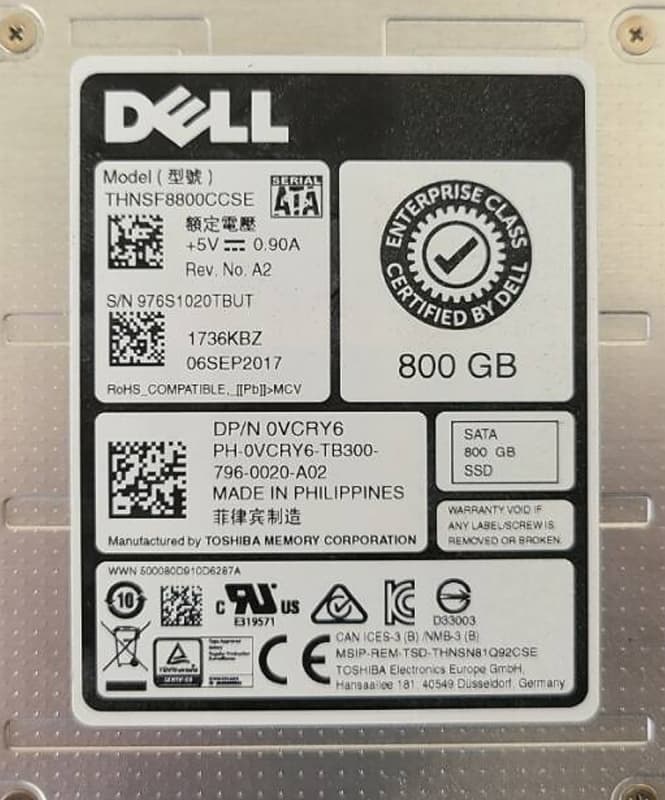 Жесткий диск Dell VCRY6 800Gb SATAIII 2,5" SSD