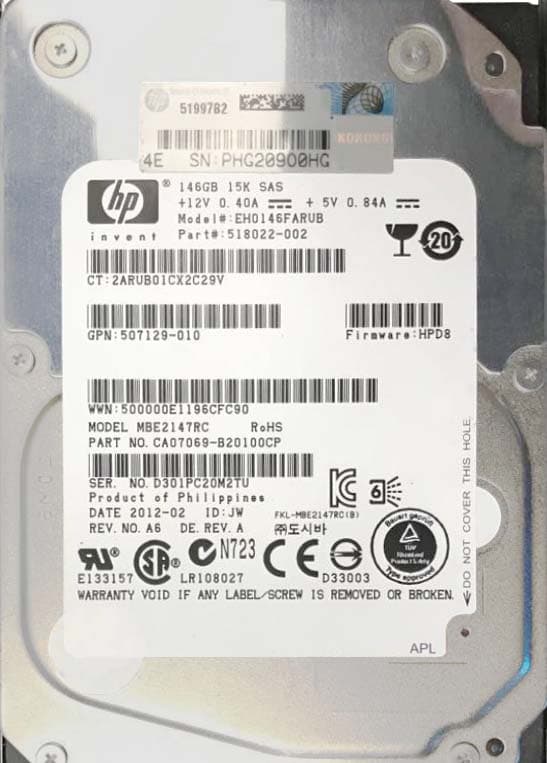 Жесткий диск HP EH0146FARUB 146Gb  SAS 2,5" HDD