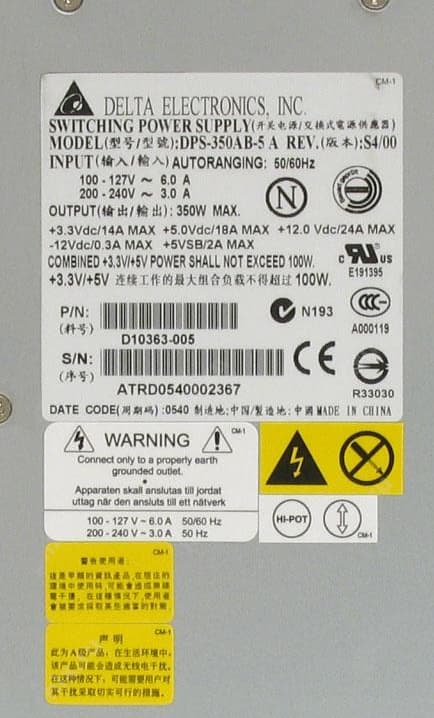 Блок Питания Intel D10363 350W